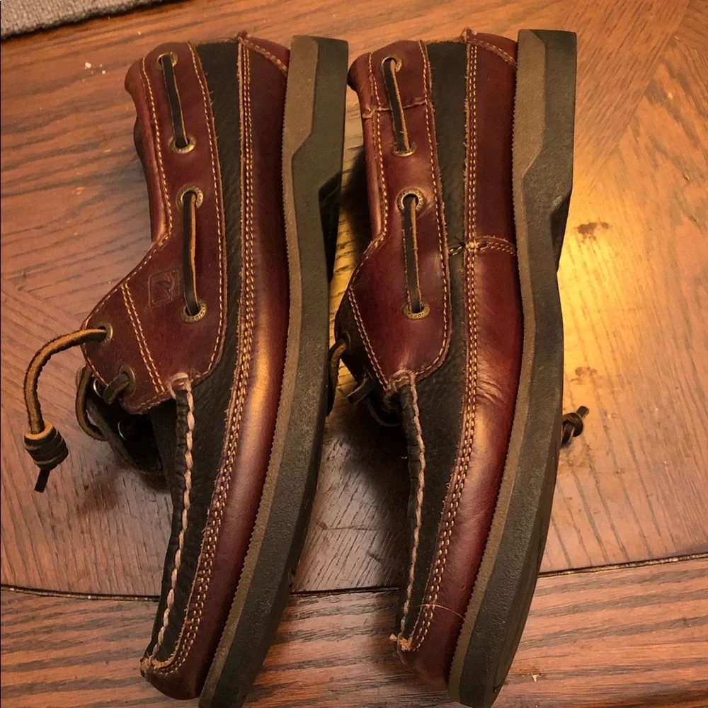Sperry Two-Tone Brown Leather & Dark Brown Boat Shoes